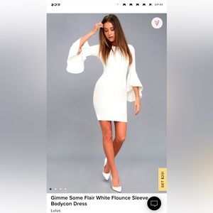 Gimme Some Flair White Flounce Sleeve Bodycon Dress